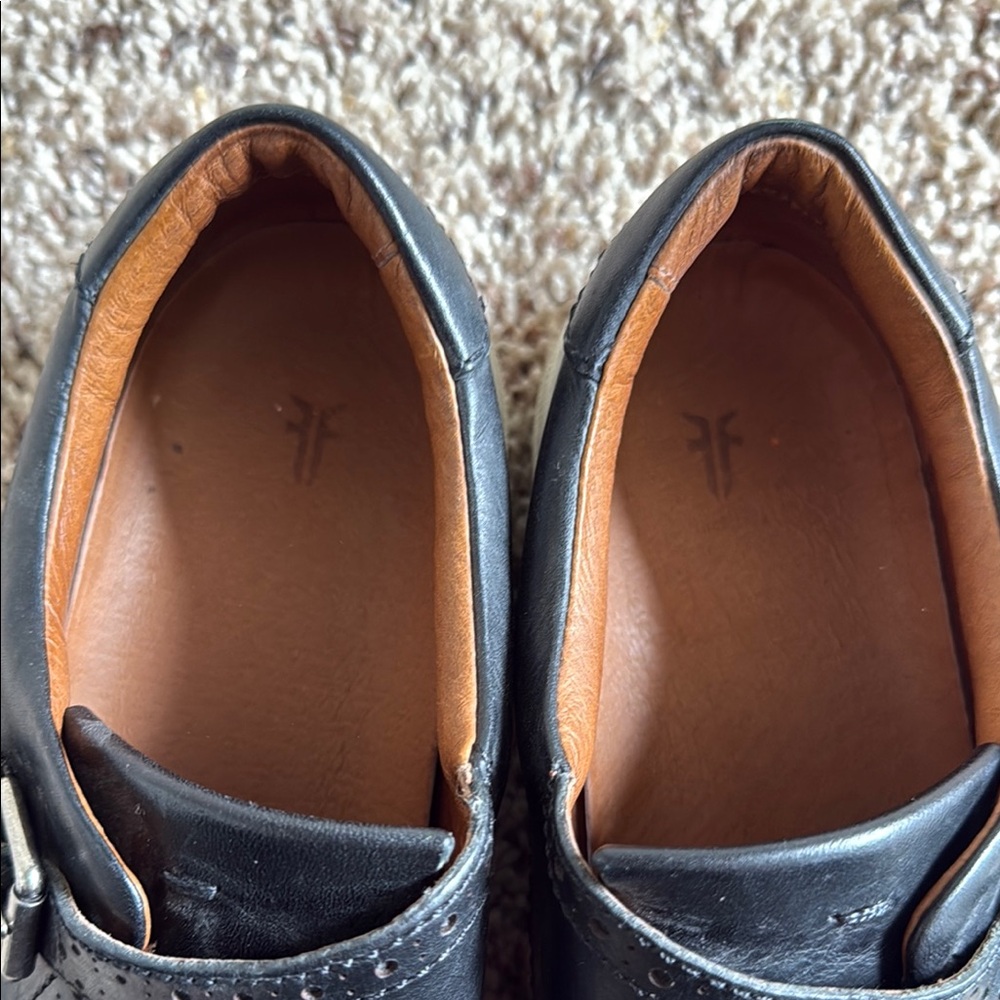 Frye Black Leather Kiltie Loafers - Picture 2 of 8